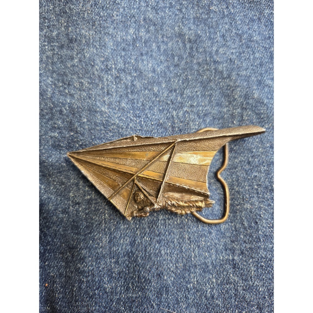 Vintage 1979 Bergamot Hang Glider Brass Belt Buckle - Ltd Ed #95